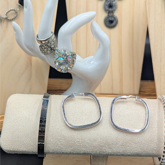 Silver & Black Statement Jewelry Bundle – 9 Pieces – Park Lane, Time Tru & More - Picture 5 of 7